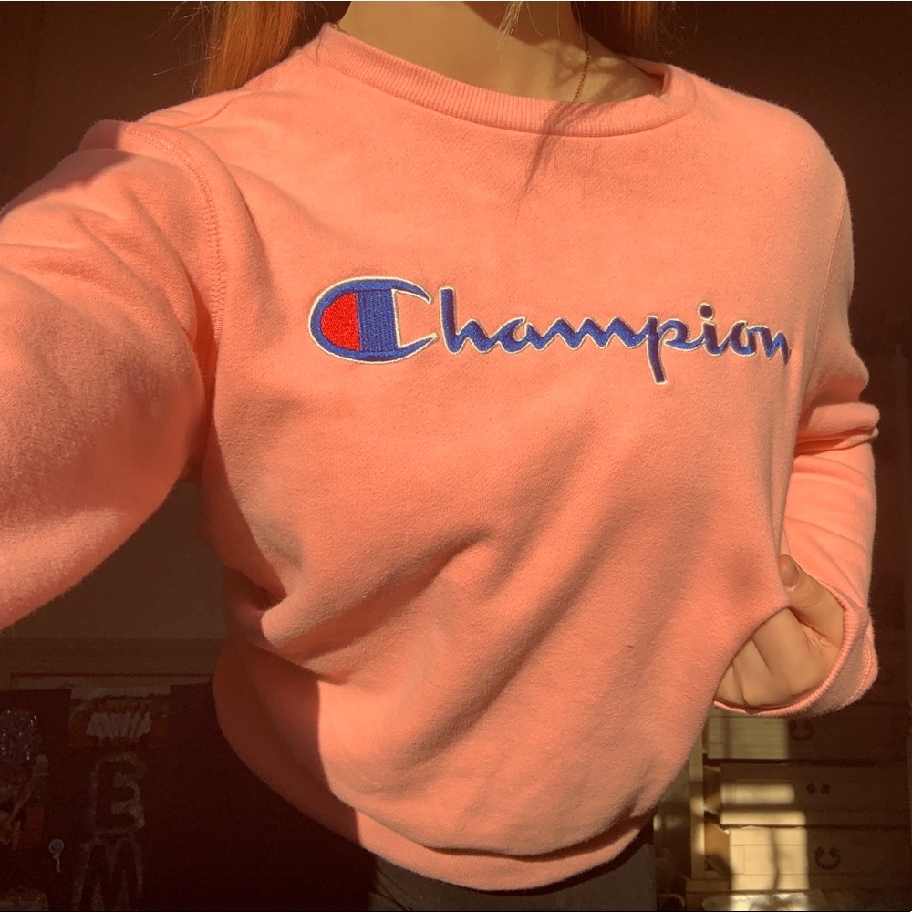 pink champion crew neck